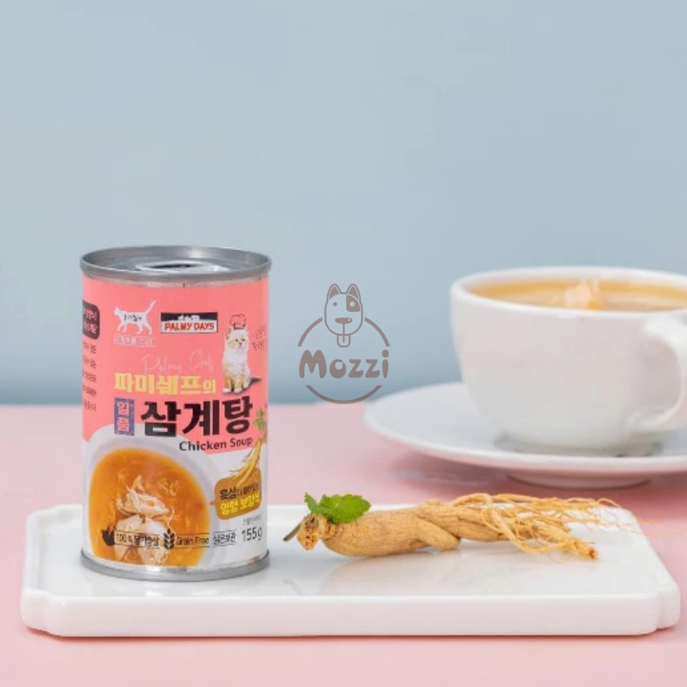 Súp gà hầm sâm cho chó mèo Palmy Days