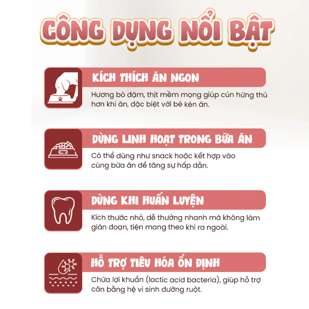 Snack Bò Mềm Mọng Cho Chó Doggyman 100gr