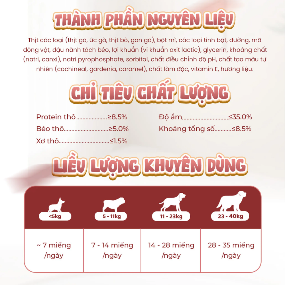 Snack Bò Mềm Mọng Cho Chó Doggyman 100gr