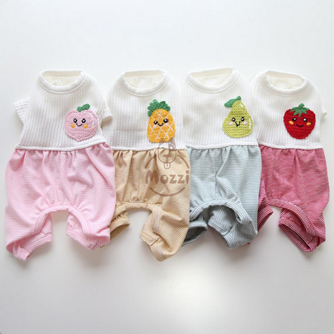 Áo liền chân thêu hình trái cây Petstyle cho chó mèo