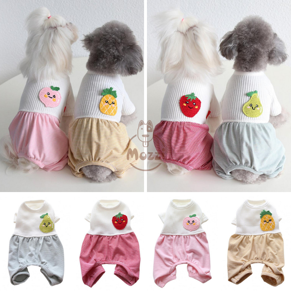 Áo liền chân thêu hình trái cây Petstyle cho chó mèo