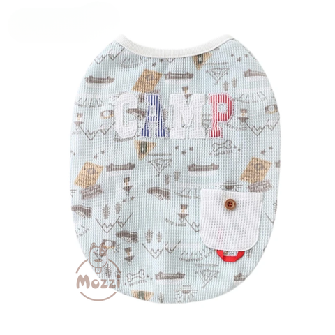 Áo ba lỗ chữ thêu CAMP cho chó mèo