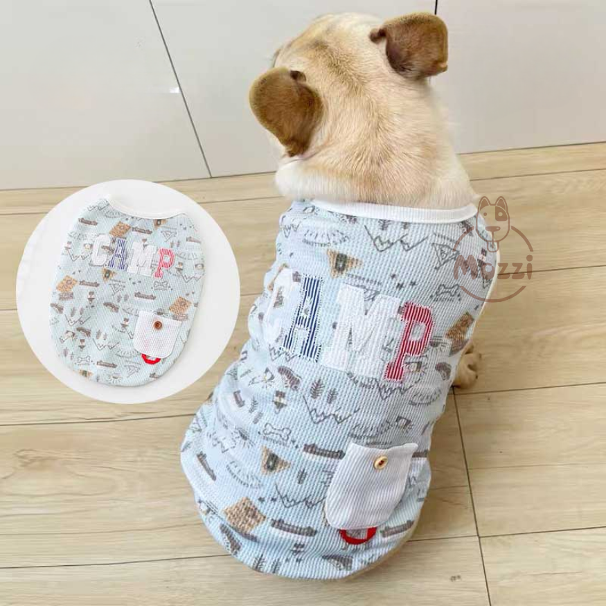 Áo ba lỗ chữ thêu CAMP cho chó mèo