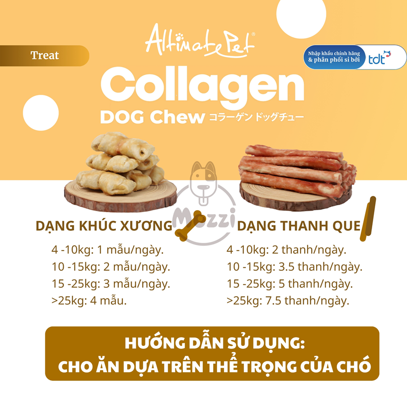 Snack cho chó Gặm sạch răng Collagen Altimate gói 90gr