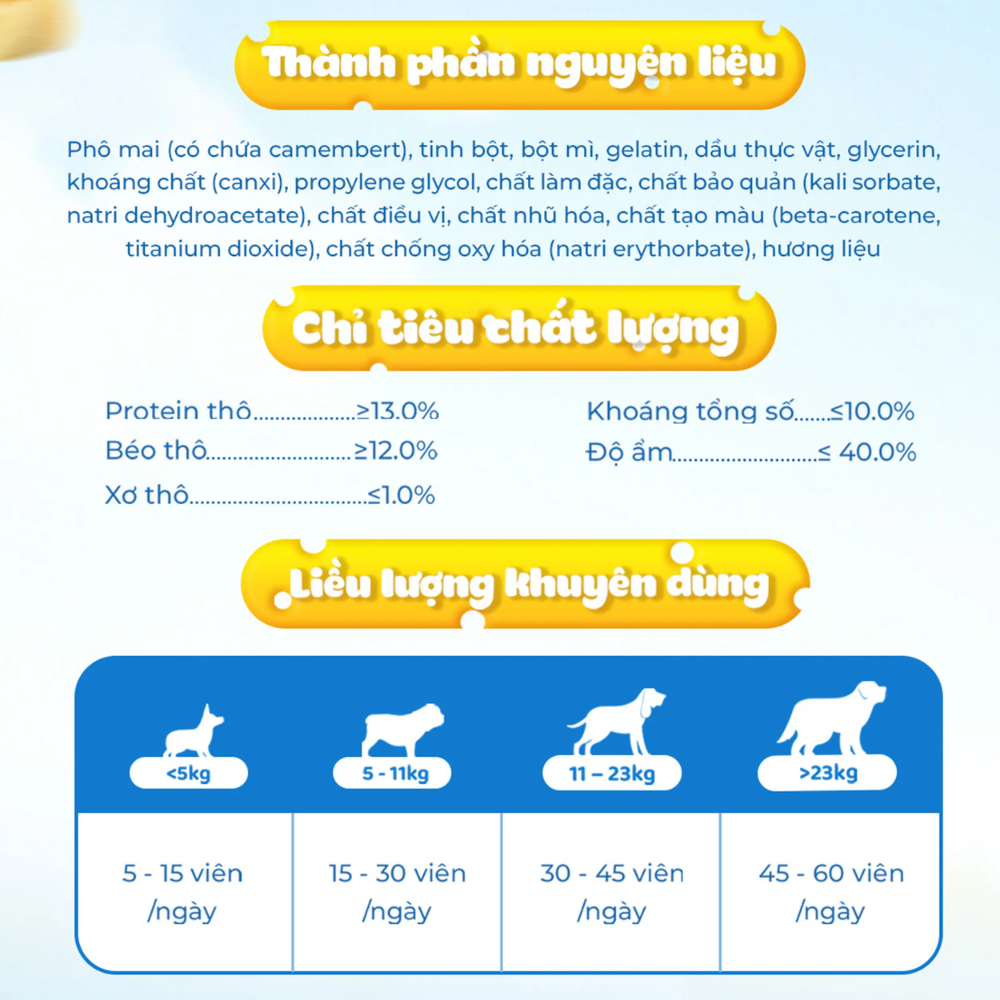 Snack Phô Mai Viên | Phô Mai Viên Rau Củ Cho Chó Doggyman