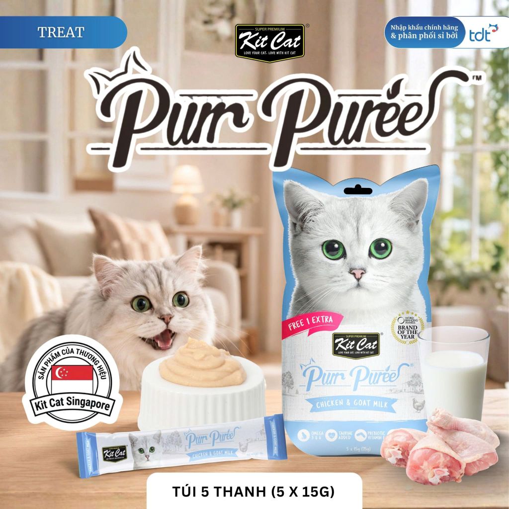 Súp Thưởng Cho Mèo KitCat PurrPuree Dạng Thanh