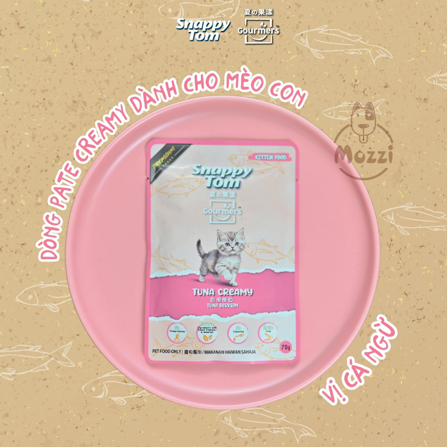 Pate cho mèo Snappy Tom trái cây Gói 70gr