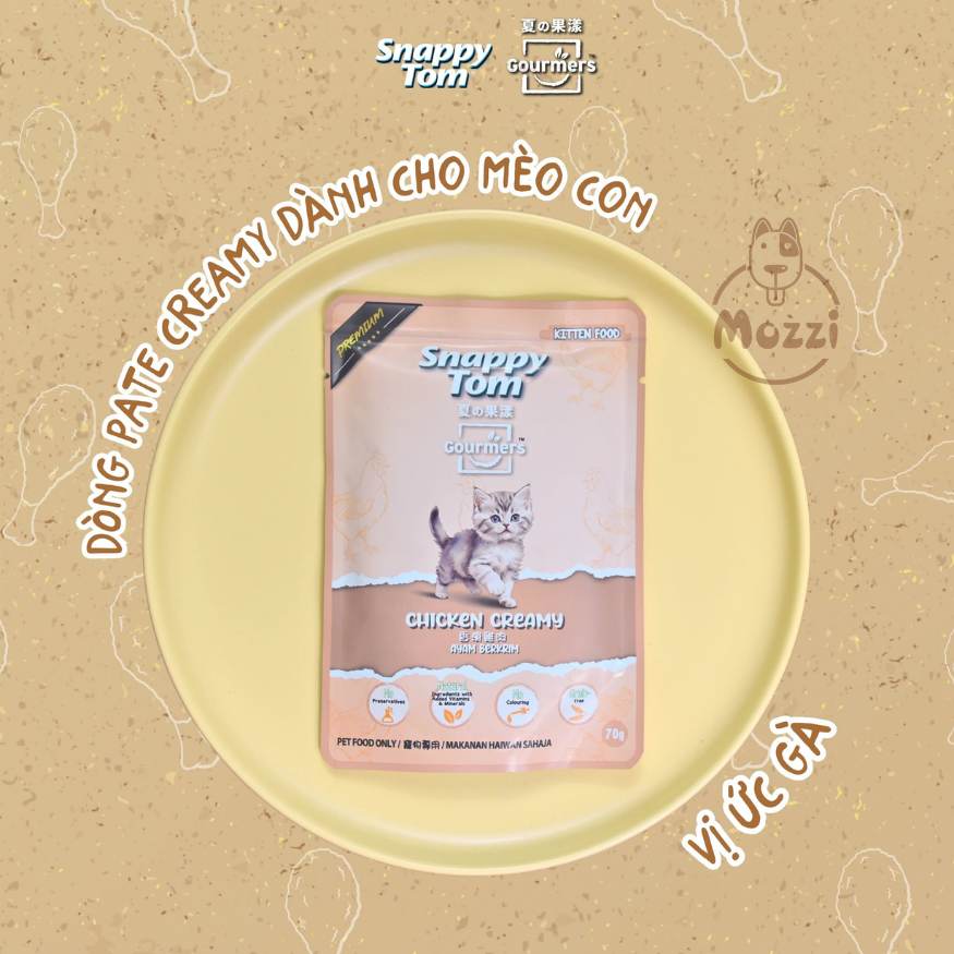 Pate cho mèo Snappy Tom trái cây Gói 70gr