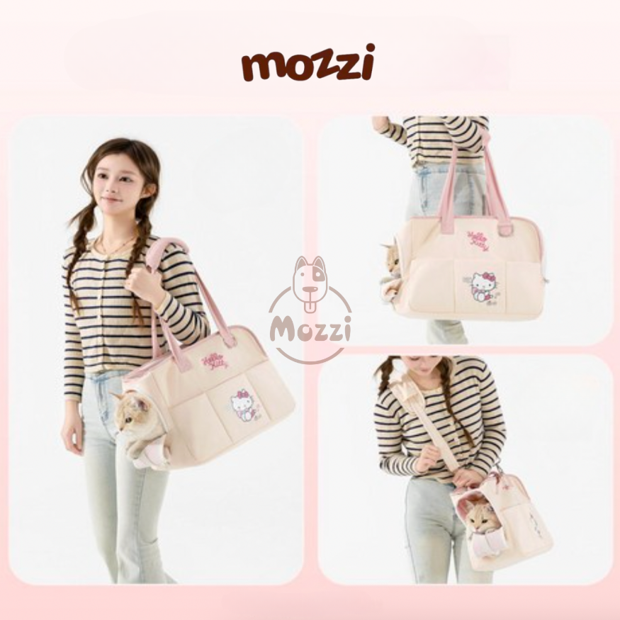 Túi Xách Vận Chuyển Chó Mèo Hello Kitty - Cinamoroll Dễ Thương Combo 3 Món