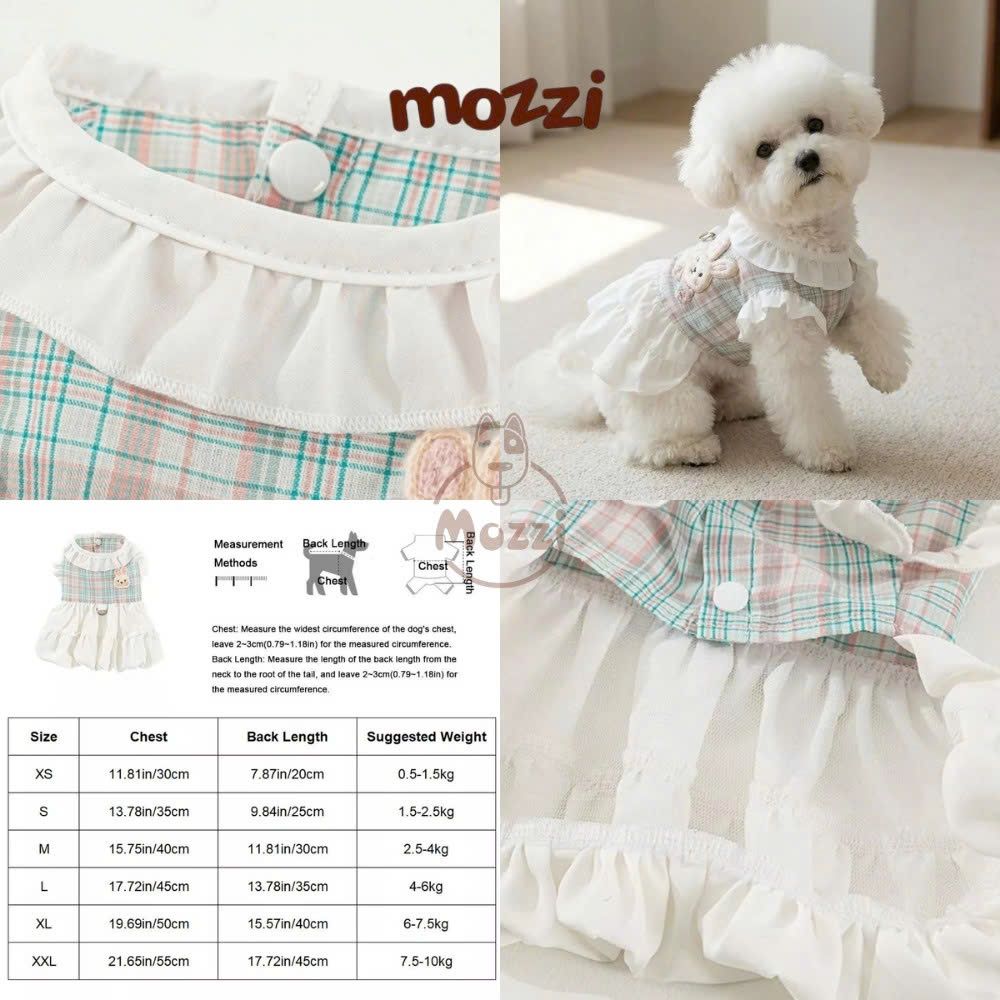 Đầm Tay Xoè Thêu Hình Thỏ Hipidog Cho Chó Mèo