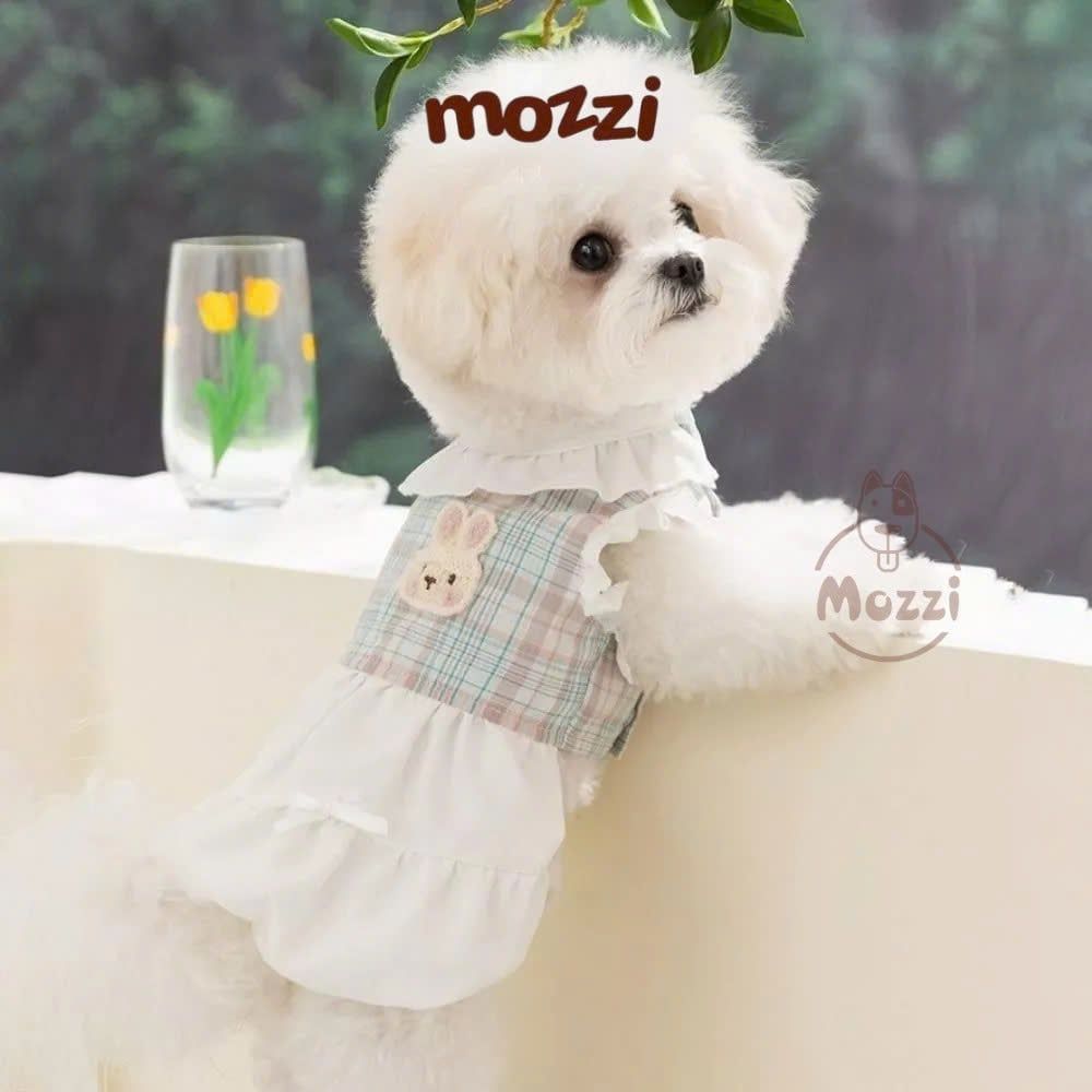 Đầm Tay Xoè Thêu Hình Thỏ Hipidog Cho Chó Mèo