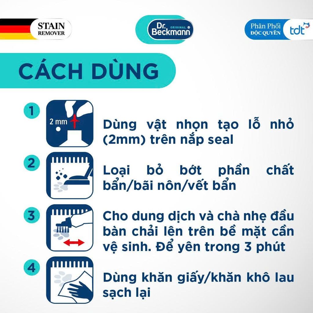 Dung dịch tẩy vết bẩn & khử mùi thú cưng Dr. Beckmann
