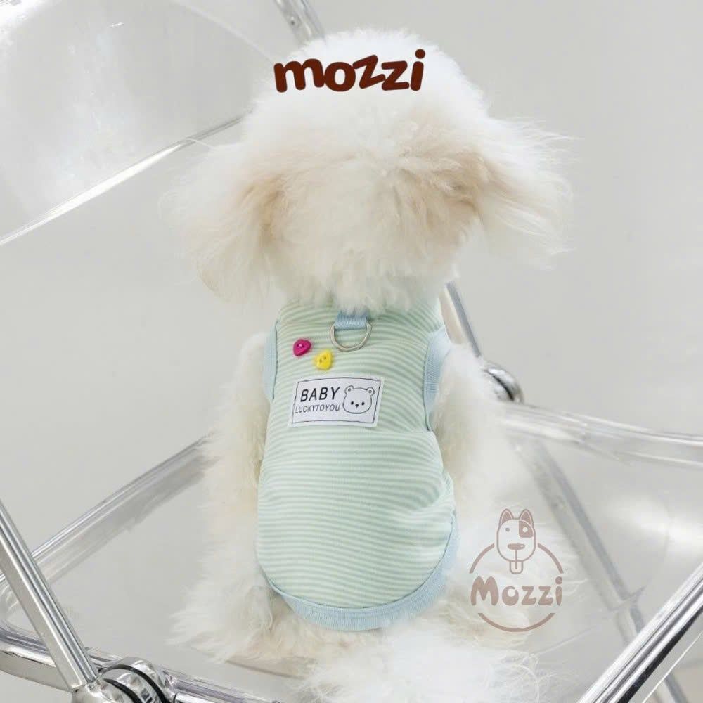 Áo Ba Lỗ Baby Lucky có khoen dắt cho chó mèo