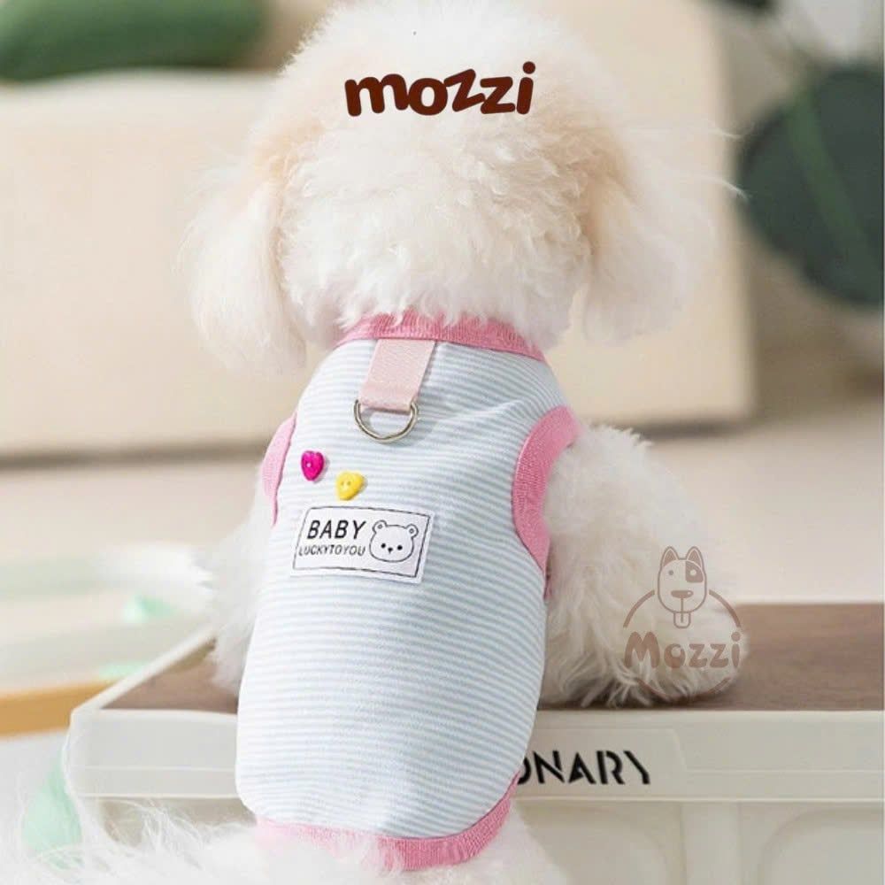 Áo Ba Lỗ Baby Lucky có khoen dắt cho chó mèo