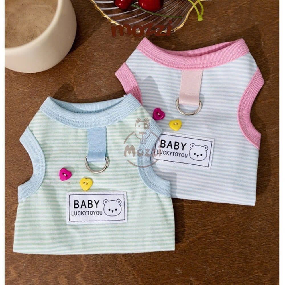 Áo Ba Lỗ Baby Lucky có khoen dắt cho chó mèo