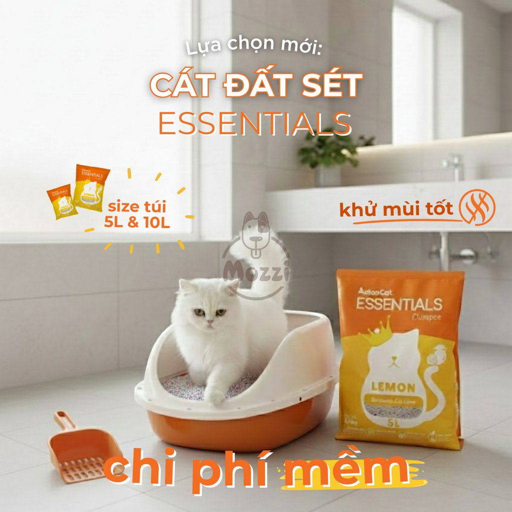 [Bịch 5L] Cát vệ sinh cho mèo Aatas Xi măng vón