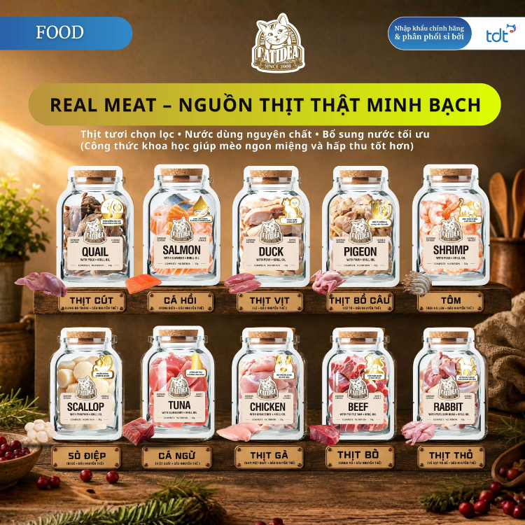 Pate Catidea Cho Mèo Làm Từ Thịt Thật Cao Cấp Cùng Dầu Nhuyễn Thể Krill Oil