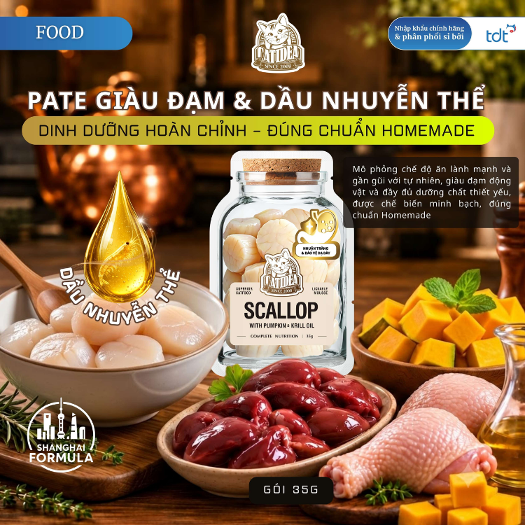 Pate Catidea Cho Mèo Làm Từ Thịt Thật Cao Cấp Cùng Dầu Nhuyễn Thể Krill Oil