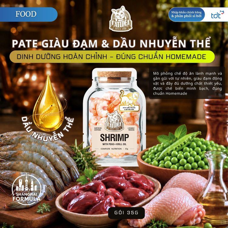 Pate Catidea Cho Mèo Làm Từ Thịt Thật Cao Cấp Cùng Dầu Nhuyễn Thể Krill Oil