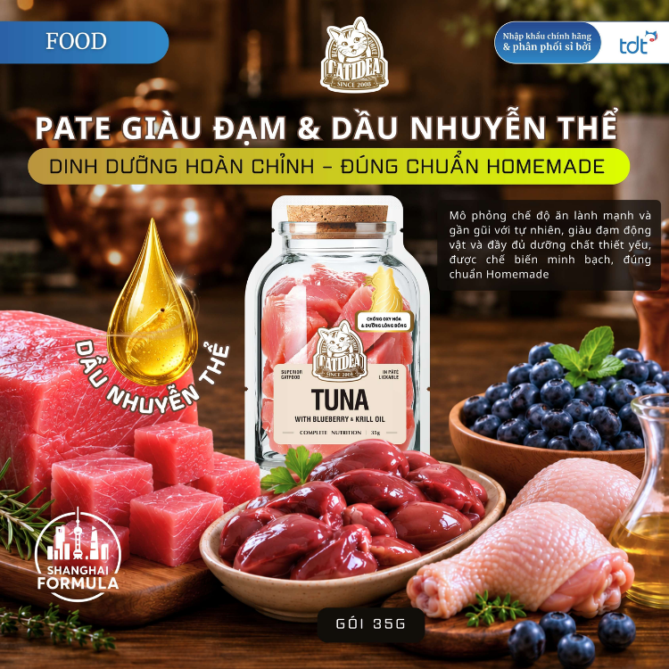 Pate Catidea Cho Mèo Làm Từ Thịt Thật Cao Cấp Cùng Dầu Nhuyễn Thể Krill Oil