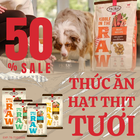  Thức ăn hạt Thịt sấy thăng hoa BARF Primal Raw Cao Cấp 680gr cho chó 