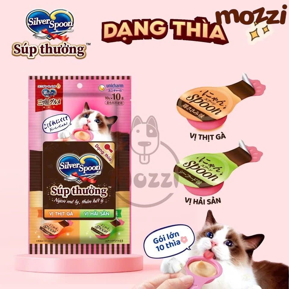 [Bịch 100gr] Súp thưởng Silver Spoon cho mèo dạng thìa