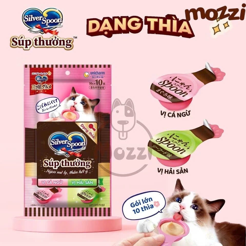 [Bịch 100gr] Súp thưởng Silver Spoon cho mèo dạng thìa