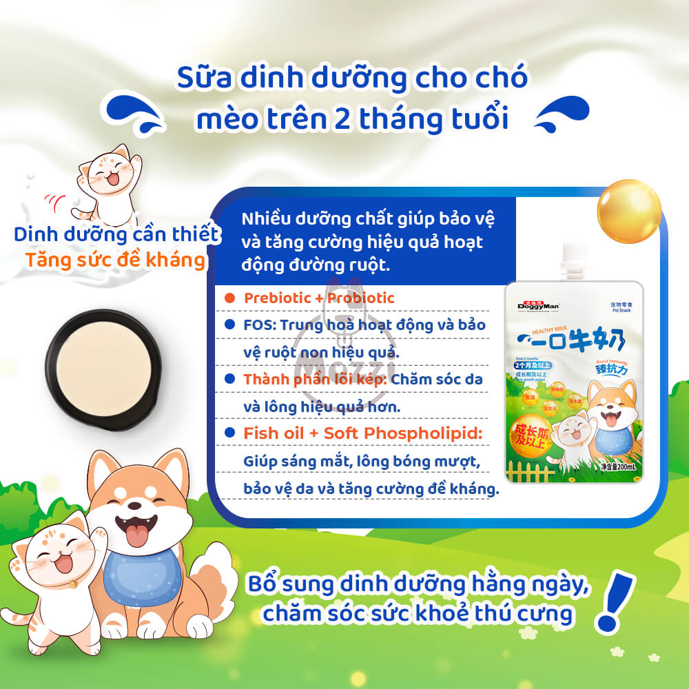 Sữa tươi cho chó mèo Doggyman Cattyman Hộp 200ml