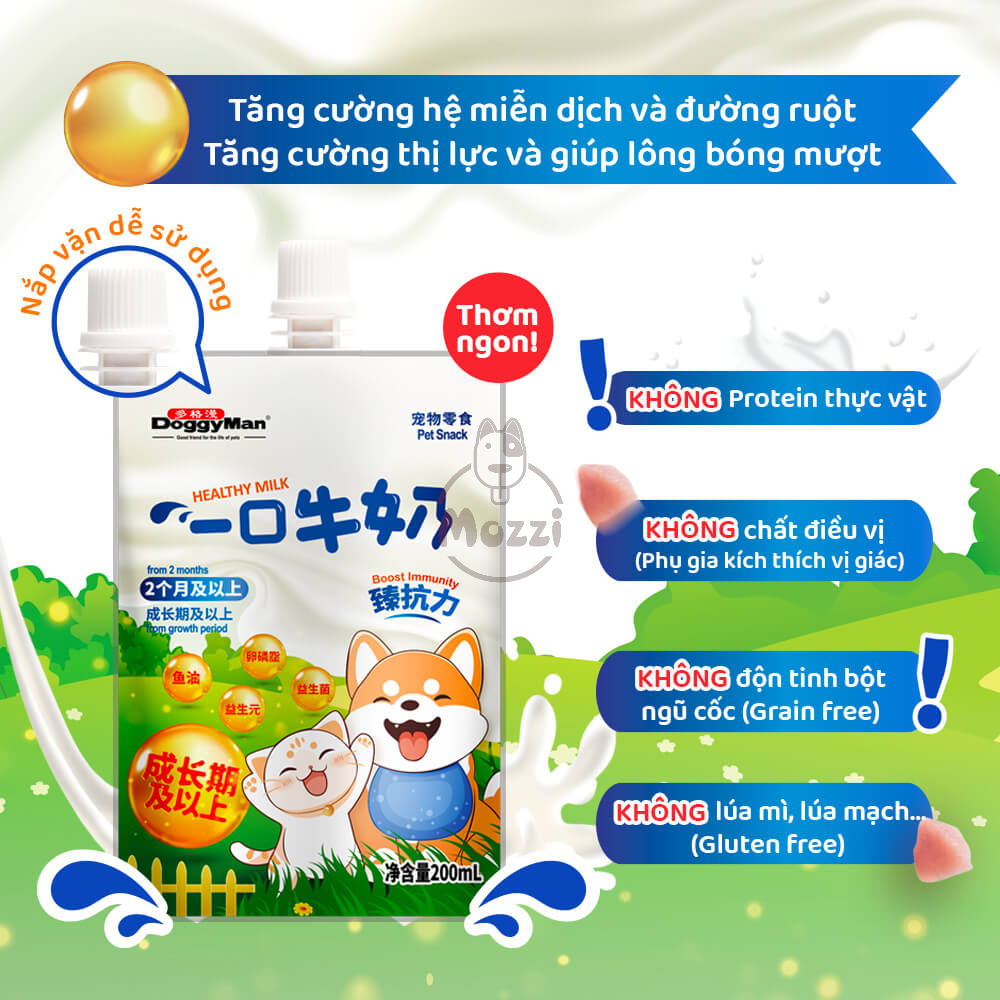 Sữa tươi cho chó mèo Doggyman Cattyman Hộp 200ml