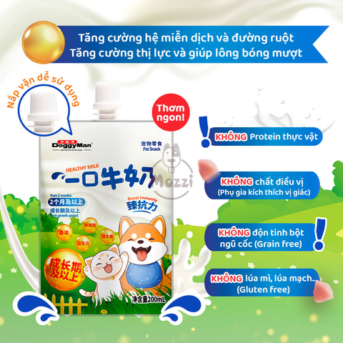 Sữa tươi cho chó mèo Doggyman Cattyman Hộp 200ml 