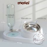  Chén bát ăn cho chó mèo Chống gù kèm nước tự động mặt mèo 