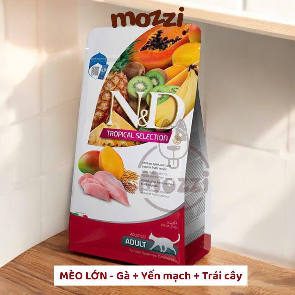 [Chiết 1kg - seal 10kg] Thức ăn hạt N&D Farmina Adult cho mèo trưởng thành