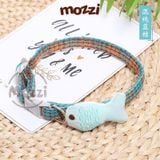  Vòng cổ cho chó mèo caro hình cá dễ thương 