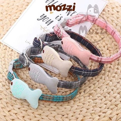  Vòng cổ cho chó mèo caro hình cá dễ thương 