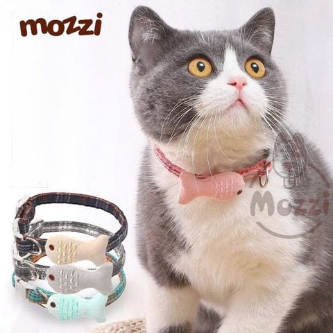  Vòng cổ cho chó mèo caro hình cá dễ thương 