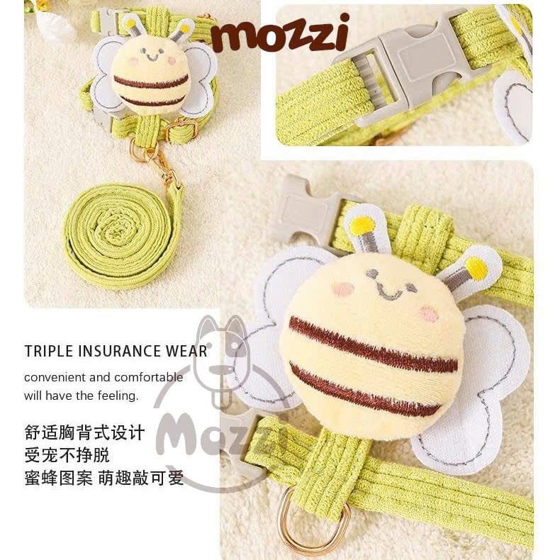 Dây dắt yếm cổ ngực hình ong dễ thương cho chó mèo size 2-5kg
