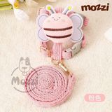  Dây dắt yếm cổ ngực hình ong dễ thương cho chó mèo size 2-5kg 
