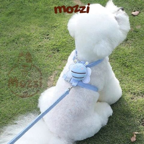 Dây dắt yếm cổ ngực hình ong dễ thương cho chó mèo size 2-5kg 