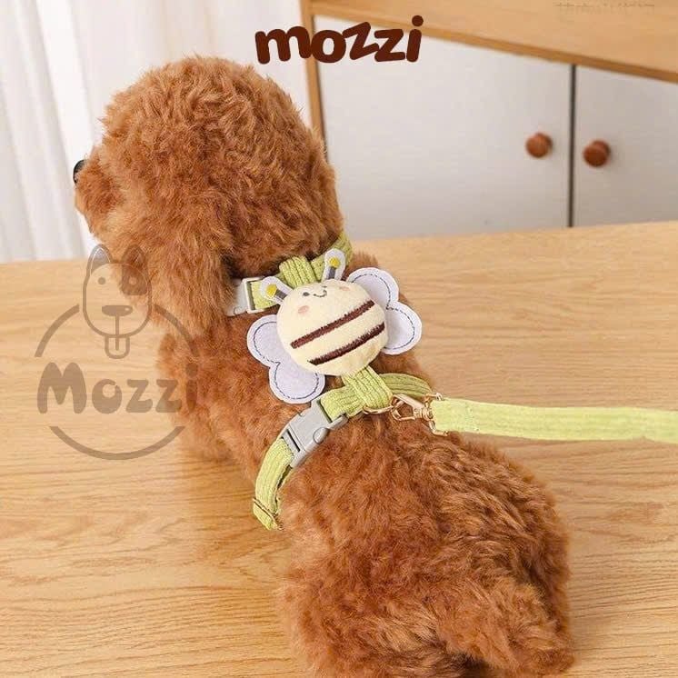 Dây dắt yếm cổ ngực hình ong dễ thương cho chó mèo size 2-5kg