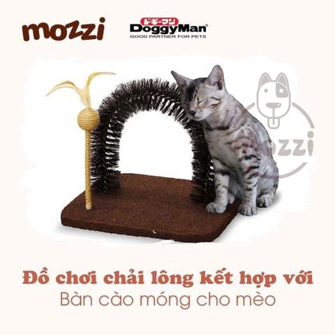  Bàn cào Cattyman ngang chải lông có bóng lông gà cho mèo 