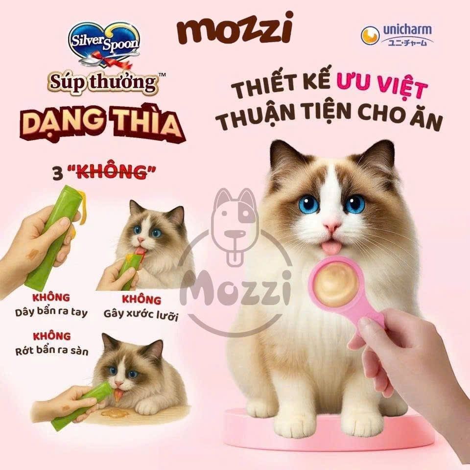[Bịch 40gr] Súp thưởng Silver Spoon cho mèo dạng thìa