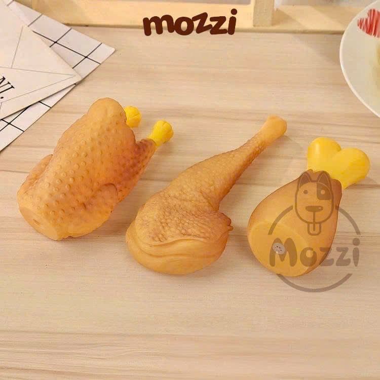 Đồ chơi âm thanh cao su mềm hình Bánh Hamburger và Gà