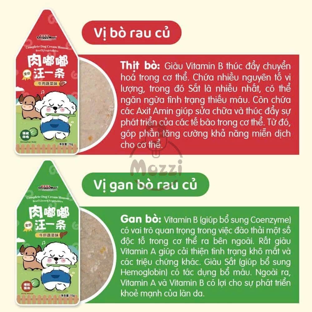 Pate cho chó DoggyMan Pate sốt kem gói 70gr