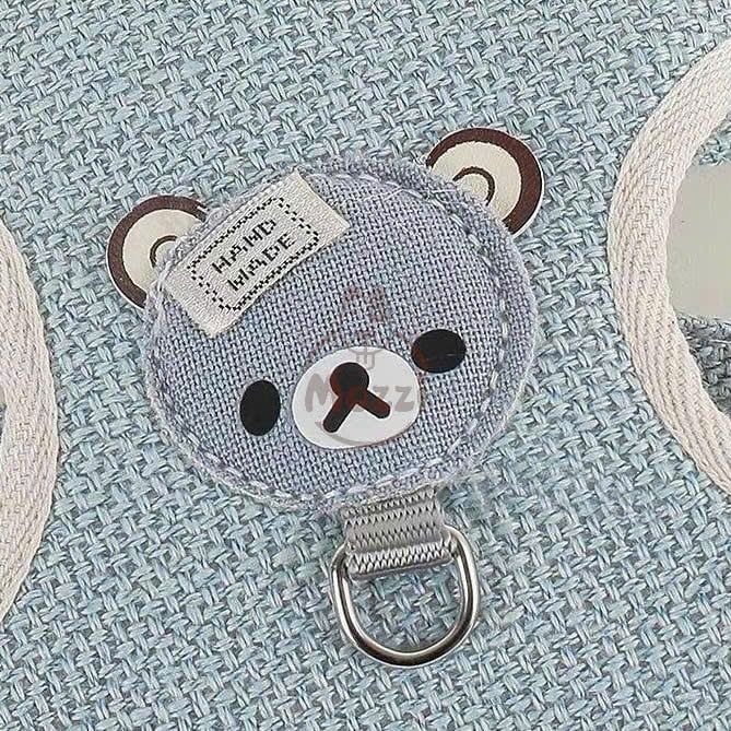 DoHa Dây dắt yếm ngực hình mặt gấu cho chó mèo