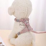  DoHa Dây dắt yếm ngực hình mặt gấu cho chó mèo 