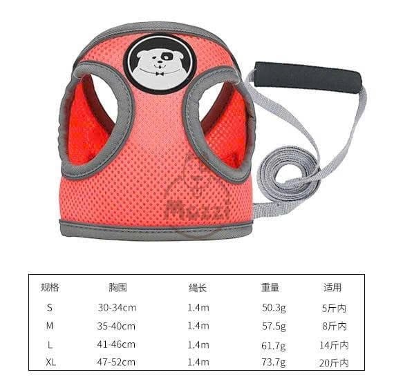 Dây dắt yếm ngực nửa bụng phản quang cho chó mèo