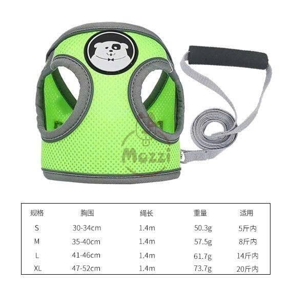 Dây dắt yếm ngực nửa bụng phản quang cho chó mèo