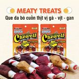  Snack cho chó DoggyMan Bánh xương Donut da bò phủ kẹp cuốn thịt gà 