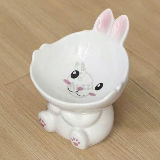 Chén bát ăn sứ cho chó mèo đế cao chống gù hình động vật