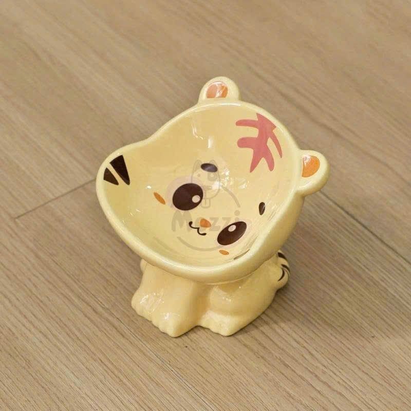 Chén bát ăn sứ cho chó mèo đế cao chống gù hình động vật